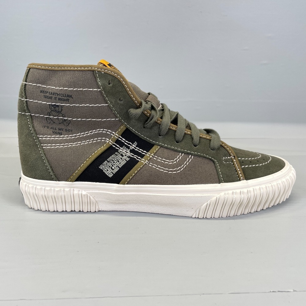 VANS Sk8-Hi Gym Issue World Code Shoes Mens Size 8.5 Green Suede Casual Sneakers